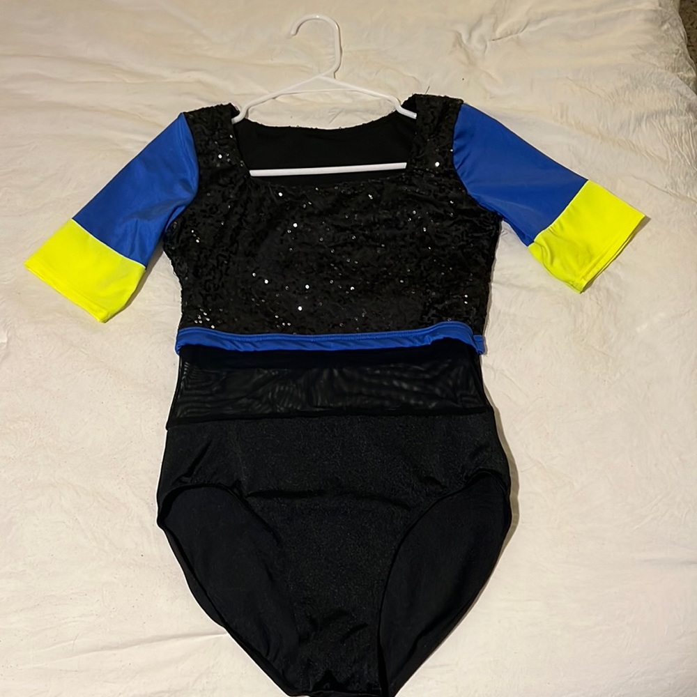 Weissman black yellow and blue hip hop costume SMALL ADULT